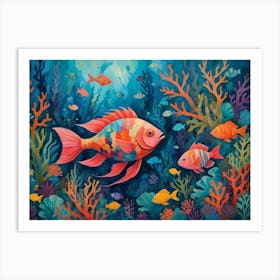 Fishes Under The Sea 1 Art Print