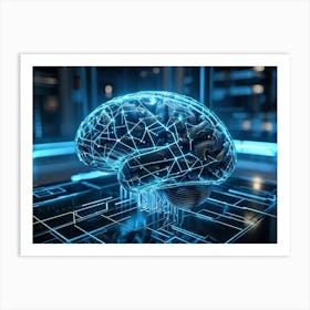 A Cybernetic Brain Illustration Abstractly Representing Human Emotion And Neural Connections Embed (7) Art Print