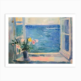 Coastal Elegance Painting Inspired By Paul Cezanne Art Print