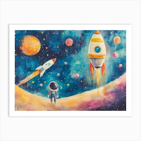 Space Rockets Art Print