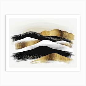 Gold And Black Mountains Canvas Print 3 Art Print