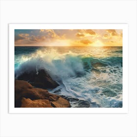 Sunset Over The Ocean 1 Art Print