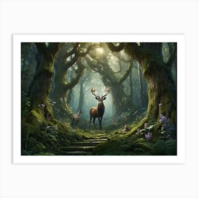 Deer In The Forest 1 Art Print