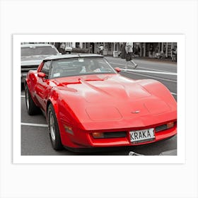 Red Corvette Art Print