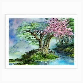 Majestic Bamboo Grove With Shimmering Dew Art Print