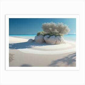 Dreamlike White Sandy Beach On An Uninhabited Island Art Print