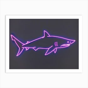 Neon Purple Smallscale Cookiecutter Shark 4 Art Print
