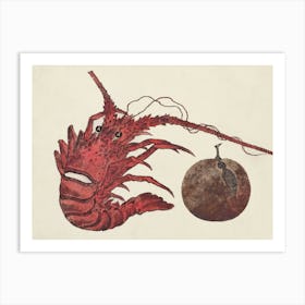 Katsushika Hokusai Ukiyo-e Lobster And Fruit Art Print