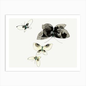 Hokusai Butterflies Art Print