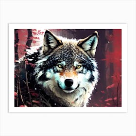 Wolf In The Woods 33 Art Print