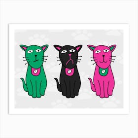 Three Cats Art Print