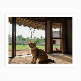 Cat In A Hut 4 Art Print