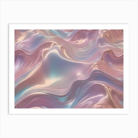 Abstract Background Of Swirling, Iridescent Colors Resembling Flowing Liquid Or Fabric 1 Art Print