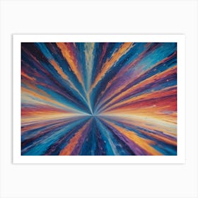 An Abstract Image Of A Colorful Explosion Of Paint Splatters With A Radial Design Art Print