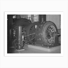 Water Turbine And Electric Generator At Municipal Power Plant, Logan, Utah By Russell Lee Art Print