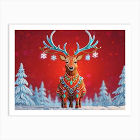 Christmas Deer 1 Art Print