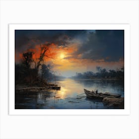 Sunset Over The River 4 Art Print