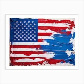 An Image Of An Emblematic Symbol Of Patriotism Unfolds Presenting The Colors Of The American Flag F (3) Art Print