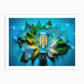 Sustainability environment light bulb Art Print