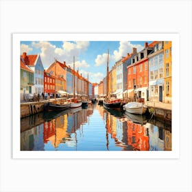 Canal In Copenhagen Art Print