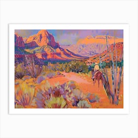 Cowboy Painting Zion National Park Utah 6 Art Print