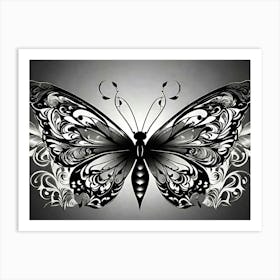 Butterfly Tattoo Design 3 Art Print