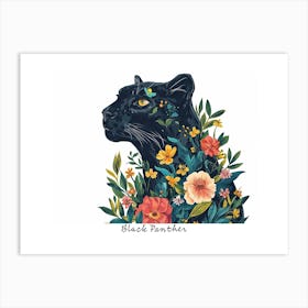 Little Floral Black Panther 1 Poster Art Print
