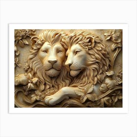 Two Lions 3 Art Print