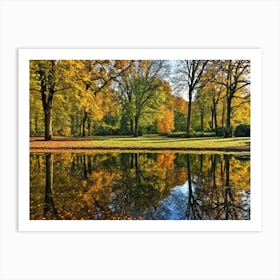 Serene Autumn Reflections 50 Art Print