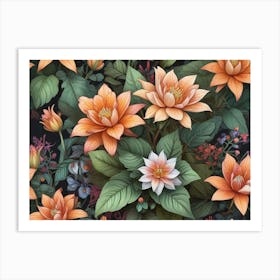 Lotus Flower Wallpaper Art Print