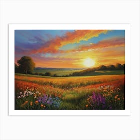 Sunset In The Meadow 33 Art Print