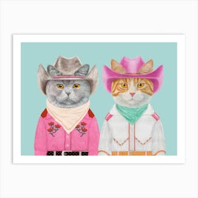 Cowboy Cats 11 Art Print