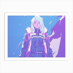 Ice Queen | Neon Glitch Art Art Print