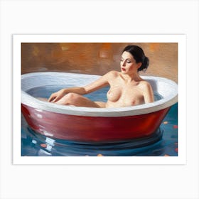 Nude Woman In Bathtub 5 Art Print