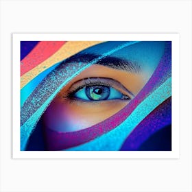 Minimal Colorful Eye Art Print