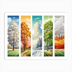 Autumn Banners Set Art Print