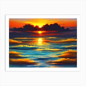 Sunset Over The Ocean 11 Art Print