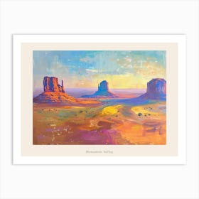 Western Sunset Landscapes Monument Valley Arizona 3 Poster Art Print