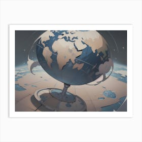 Earth Globe Art Print