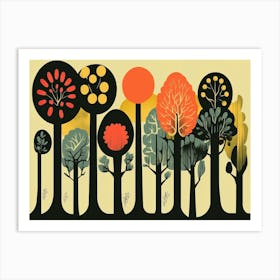 Vintage illustration of forest Art Print