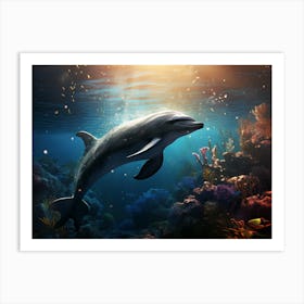 Dolphin In The Ocean 1 Art Print