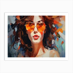 Portrait Of A Woman In Sunglasses 2 Art Print