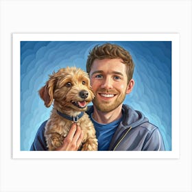 Portrait Of A Man And His Dog Art Print