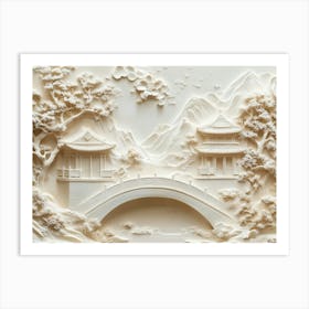 Beautiful Chinese Landscape 3d 12 Art Print