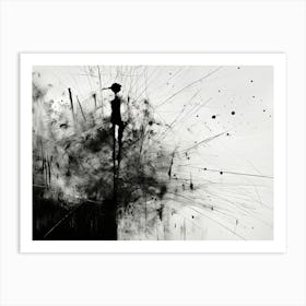 Invisible Threads Abstract Black And White 2 Art Print