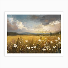 Wildflowers Field Landscape 6 Art Print