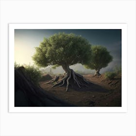 Young Trees Growing On The Ground Art Print