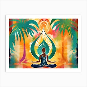 Colorful Yogi In Meditation Art Print