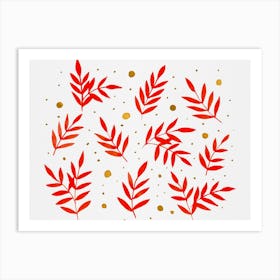 Cute Branches And Dots Art Print