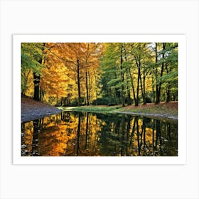 Serene Autumn Reflections 36 Art Print